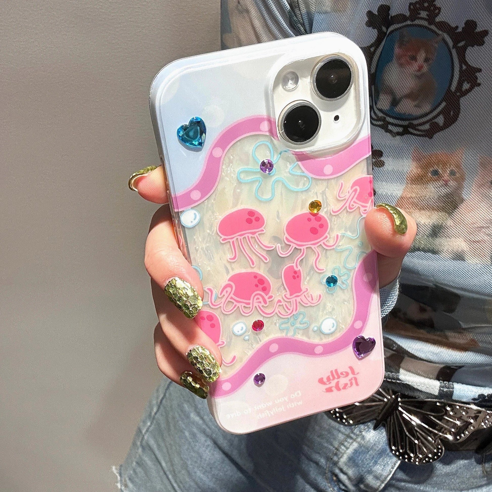 Glittering jellyfish iphone case - glitter - jelly fish - kawaii - babe - phone case