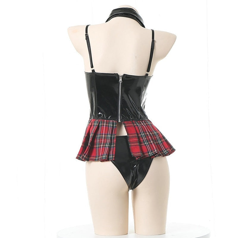 Gothic tartan student cosplay - black latex - cosplay - cosplaying - costume