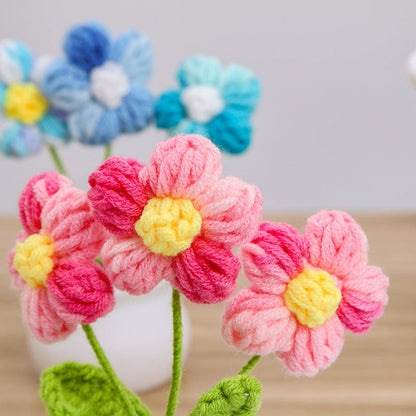 Handmade Crochet Potted Daisy Flower