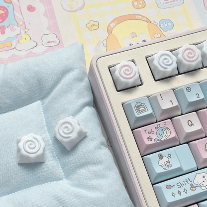 Cute Narutomaki Keyboard DIY Handmade Keycap Accessories Resin
