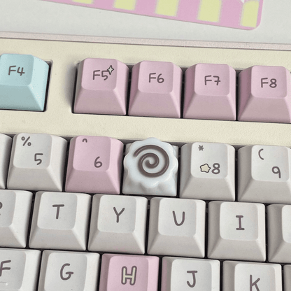 Cute Narutomaki Keyboard DIY Handmade Keycap Accessories Resin