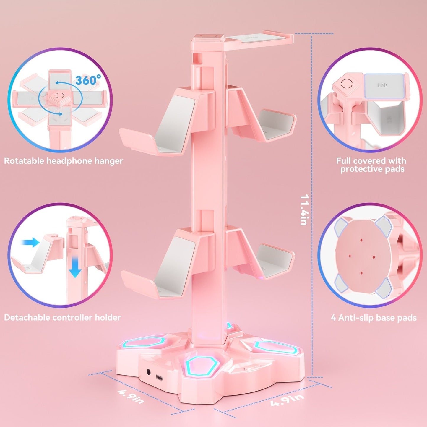 Headset & controller led stand - controller stand - headset - organizer -