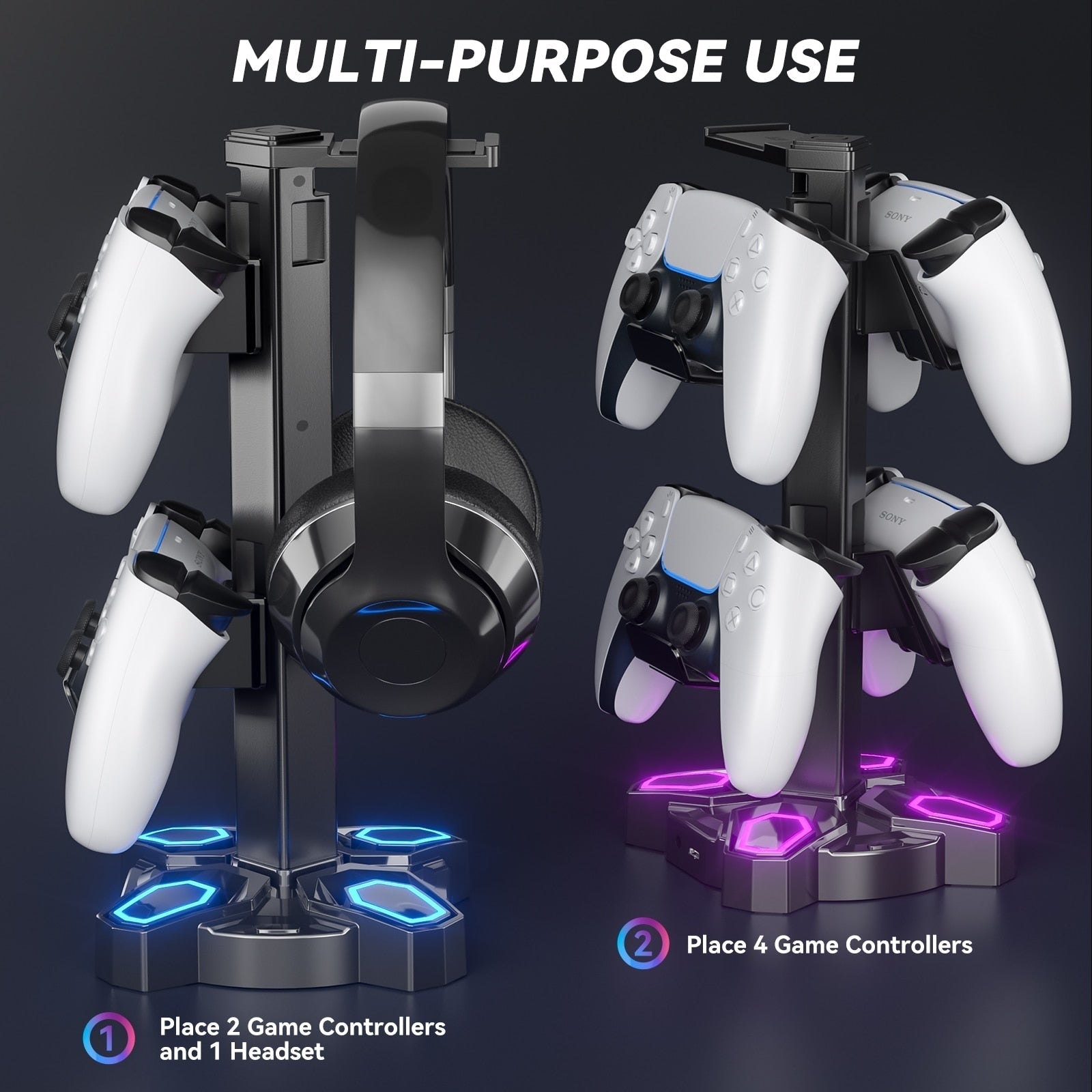 Headset & controller led stand - controller stand - headset - organizer -
