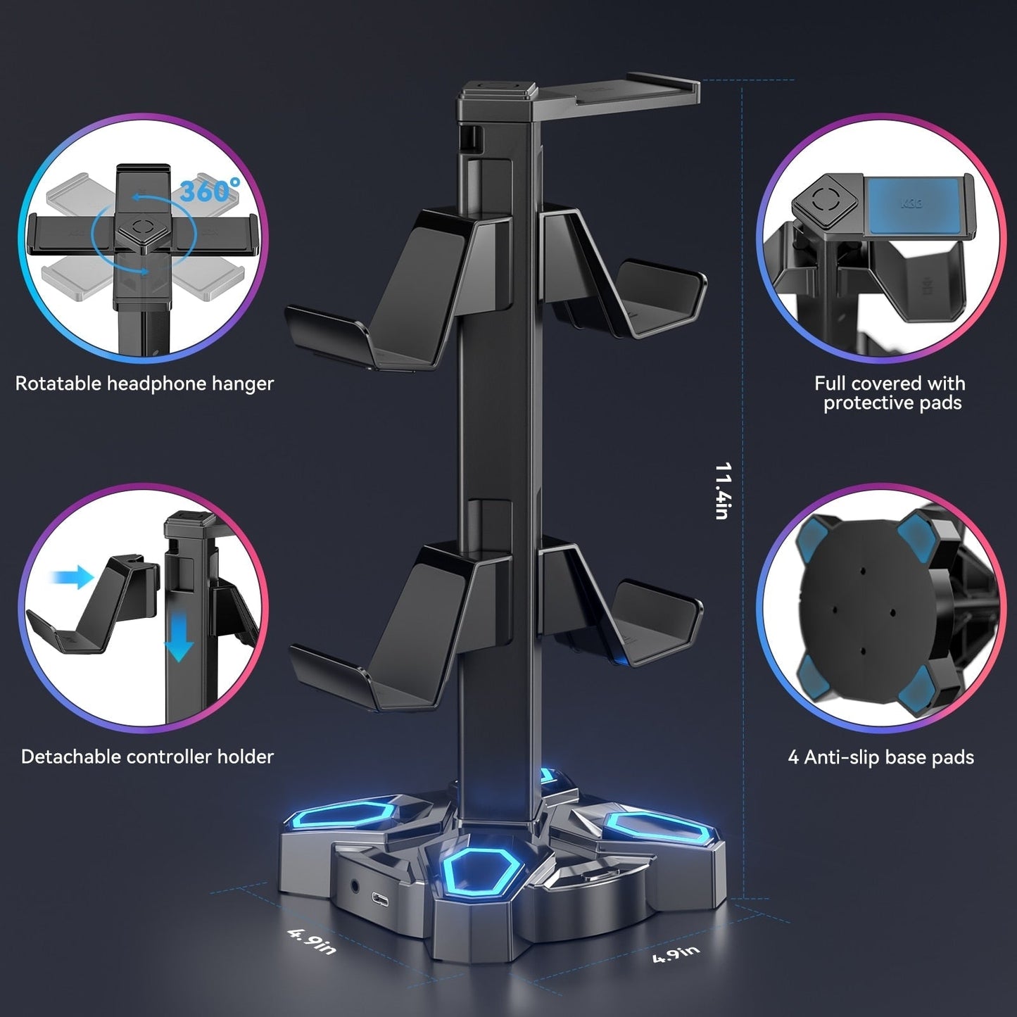 Headset & controller led stand - controller stand - headset - organizer -