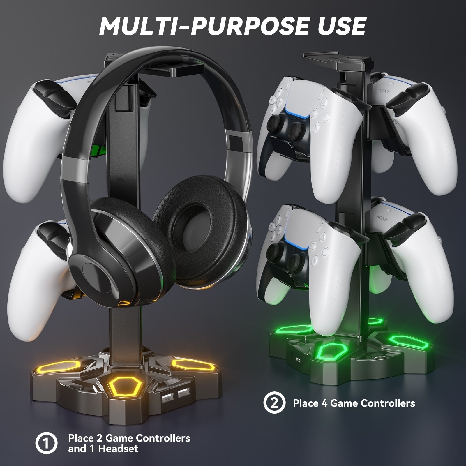 Headset & controller led stand - controller stand - headset - organizer -