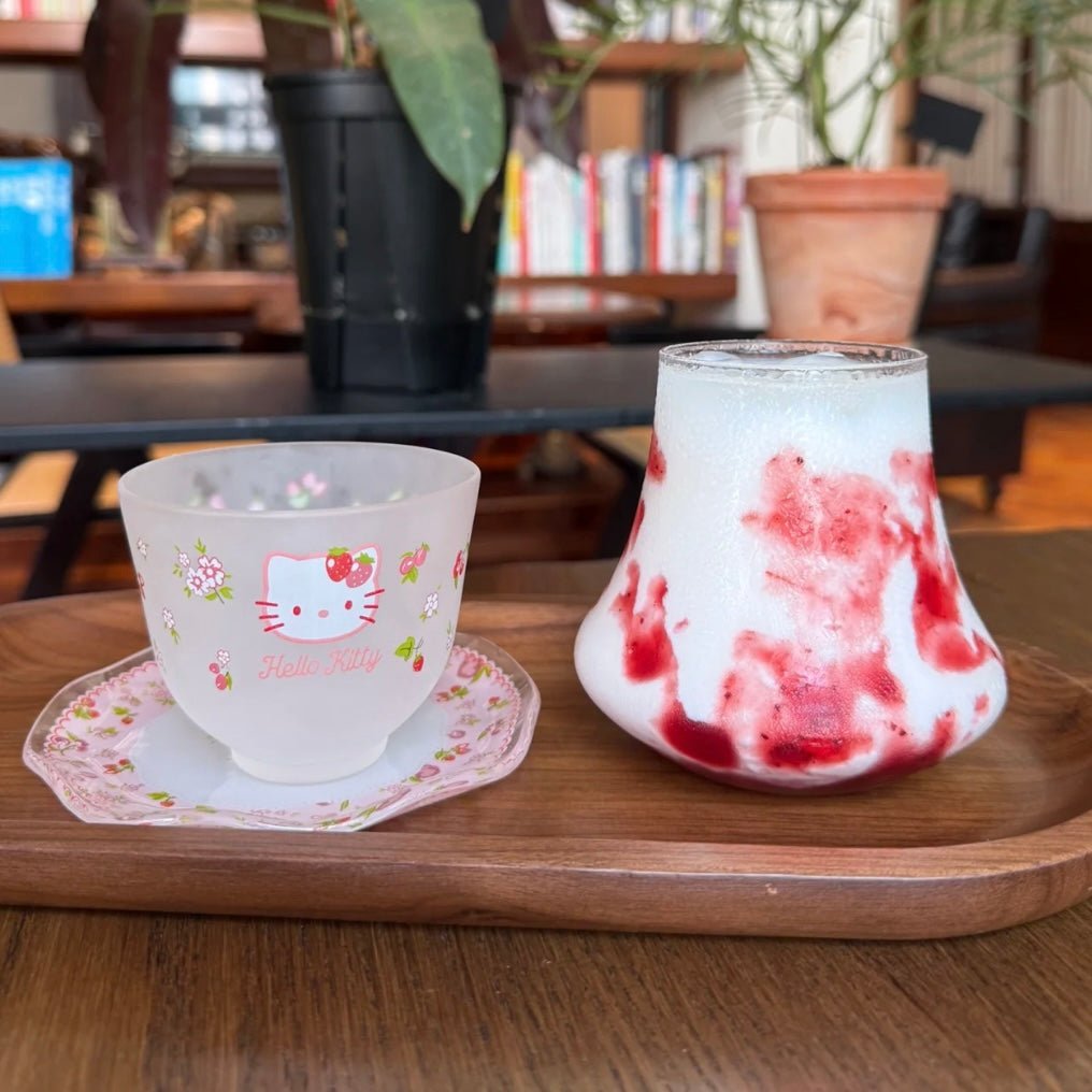 Kitty Saucer Teacup Glass And Set Flower Hello