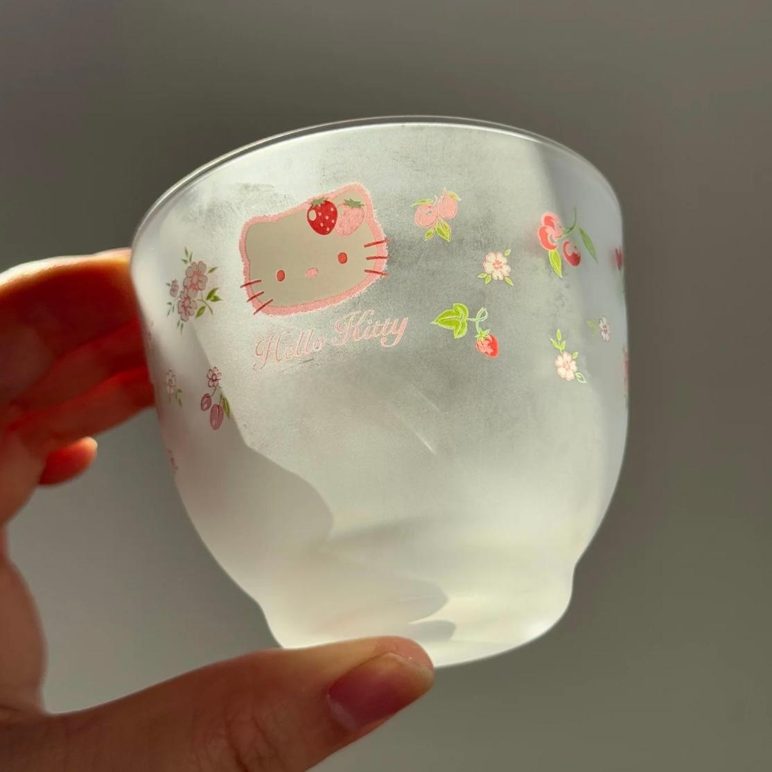 Kitty Saucer Teacup Glass And Set Flower Hello