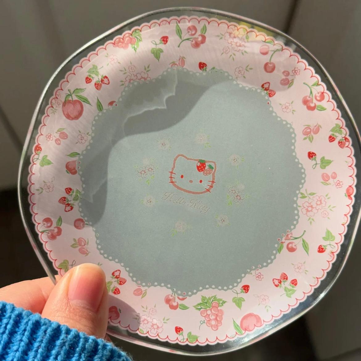 Kitty Saucer Teacup Glass And Set Flower Hello