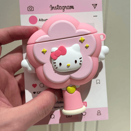 Pink Kitty Magic Wand AirPods Earphone Case