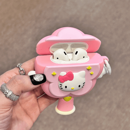 Pink Kitty Magic Wand AirPods Earphone Case