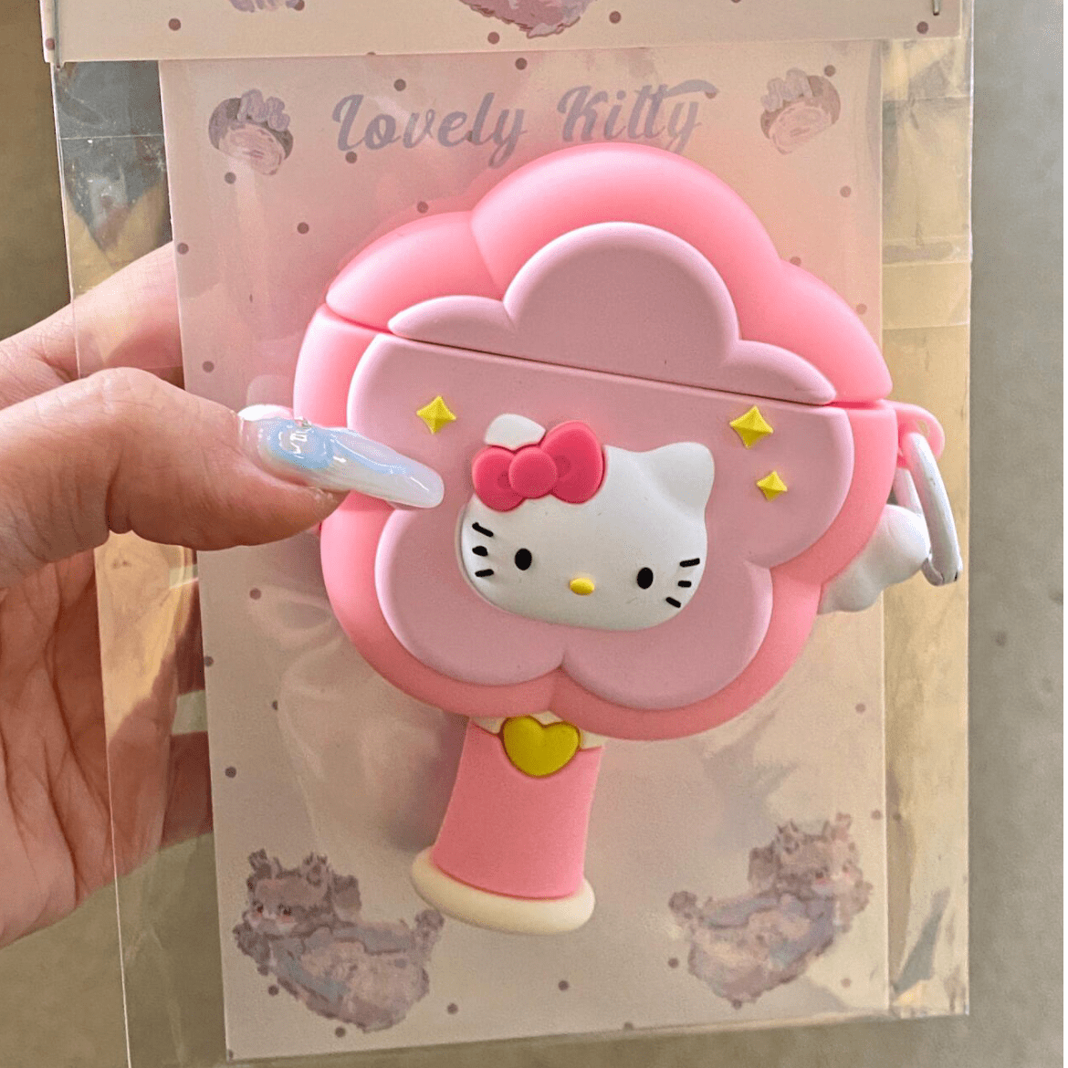 Pink Kitty Magic Wand AirPods Earphone Case