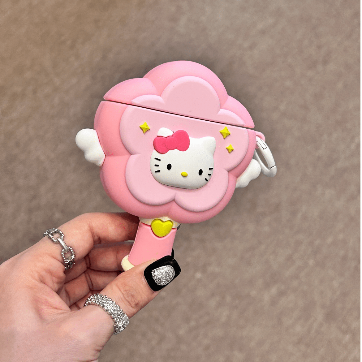 Pink Kitty Magic Wand AirPods Earphone Case