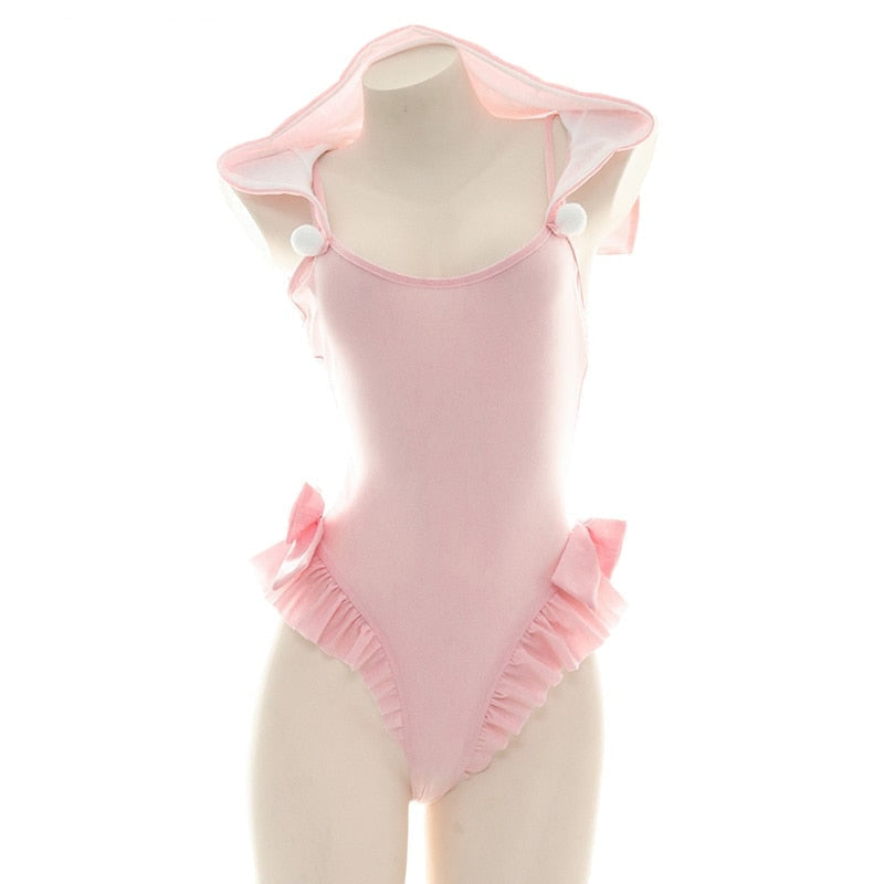 Hooded neko ruffle onesie - bodysuit - bodysuits - cosplay - cosplaying