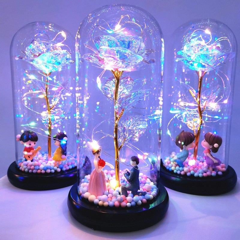 Immortal Rose Light - beauty and the beast, flower, flowers, lamp, lamps Kawaii Babe