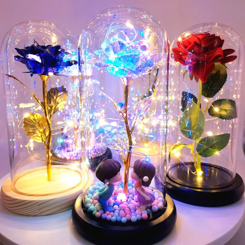 Immortal Rose Light - beauty and the beast, flower, flowers, lamp, lamps Kawaii Babe