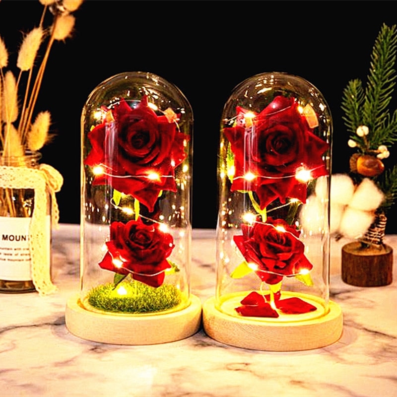 Immortal Rose Light - beauty and the beast, flower, flowers, lamp, lamps Kawaii Babe