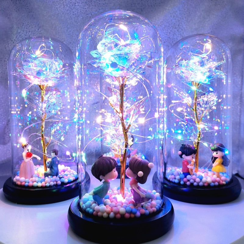 Immortal Rose Light - beauty and the beast, flower, flowers, lamp, lamps Kawaii Babe