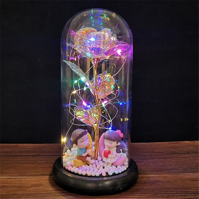 Immortal Rose Light - beauty and the beast, flower, flowers, lamp, lamps Kawaii Babe