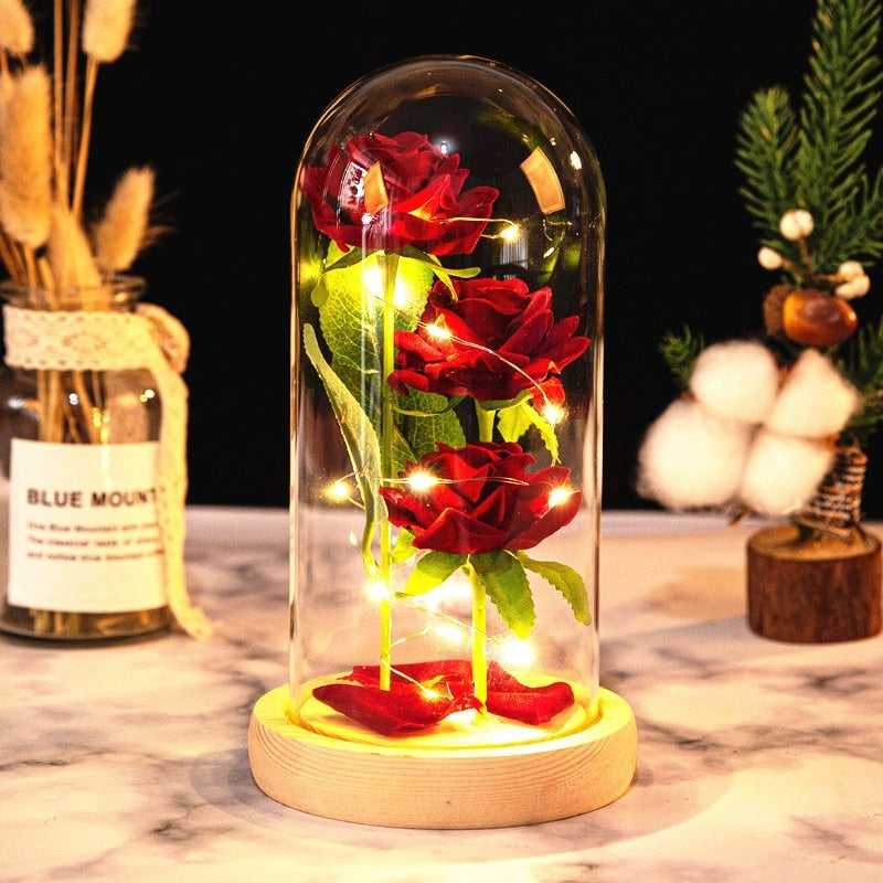 Immortal Rose Light - beauty and the beast, flower, flowers, lamp, lamps Kawaii Babe
