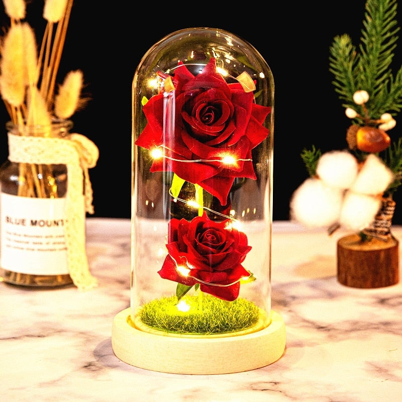 Immortal Rose Light - beauty and the beast, flower, flowers, lamp, lamps Kawaii Babe