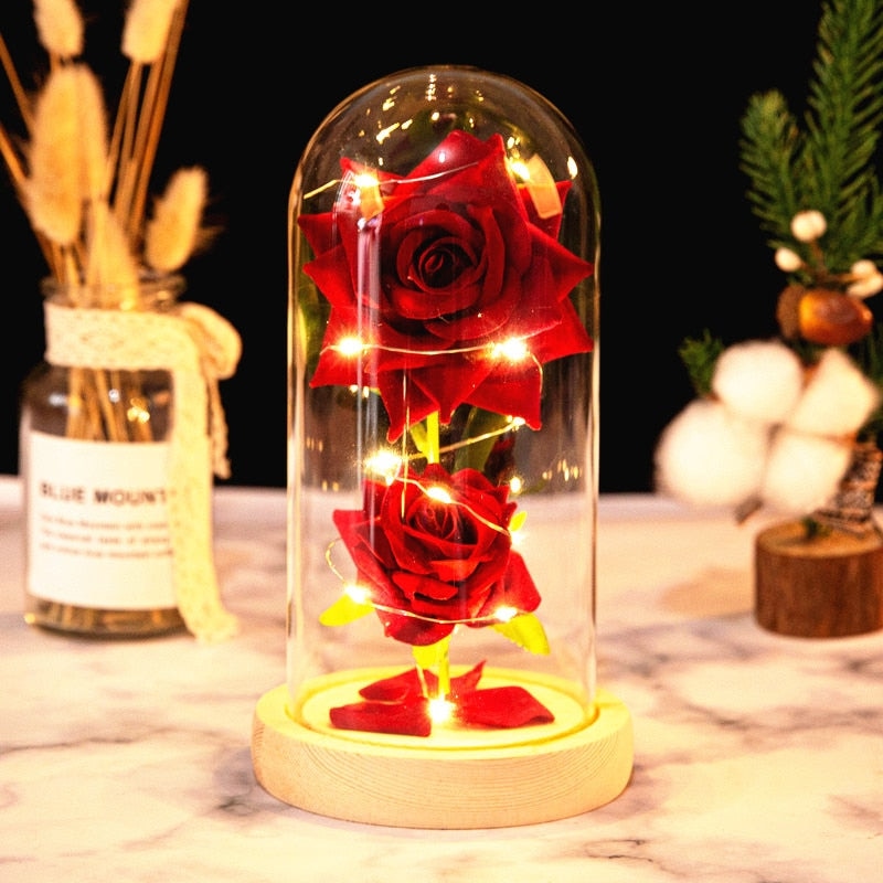 Immortal Rose Light - beauty and the beast, flower, flowers, lamp, lamps Kawaii Babe