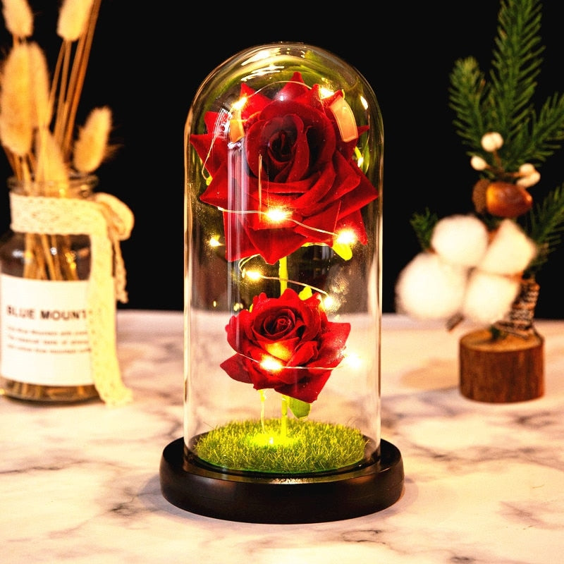 Immortal Rose Light - beauty and the beast, flower, flowers, lamp, lamps Kawaii Babe