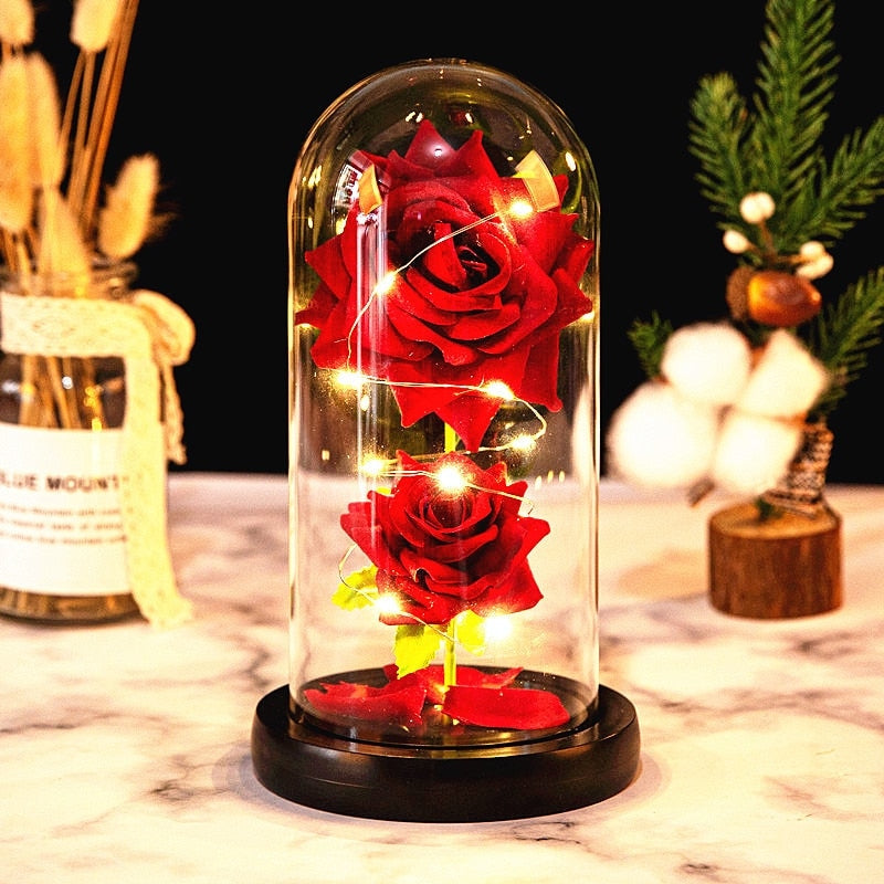 Immortal Rose Light - beauty and the beast, flower, flowers, lamp, lamps Kawaii Babe