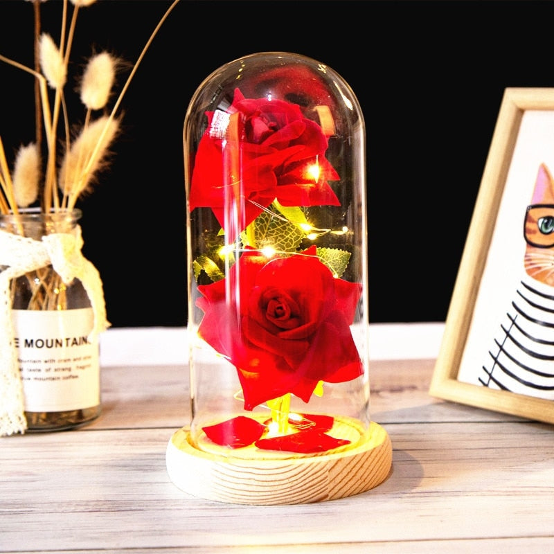 Immortal Rose Light - beauty and the beast, flower, flowers, lamp, lamps Kawaii Babe