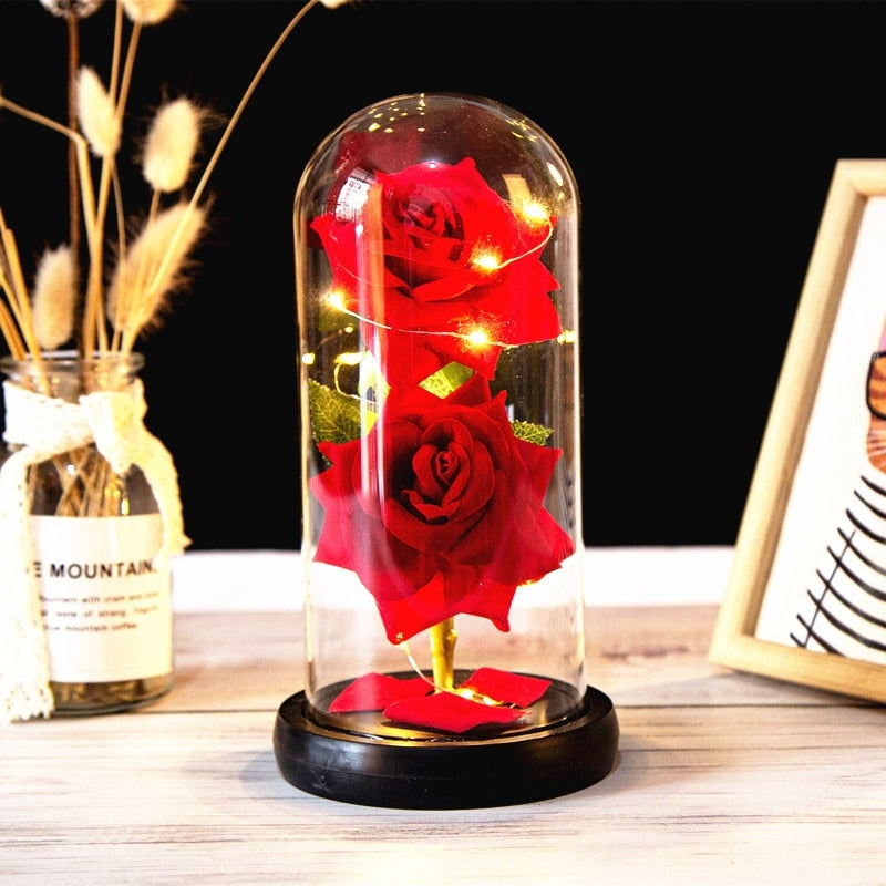 Immortal Rose Light - beauty and the beast, flower, flowers, lamp, lamps Kawaii Babe