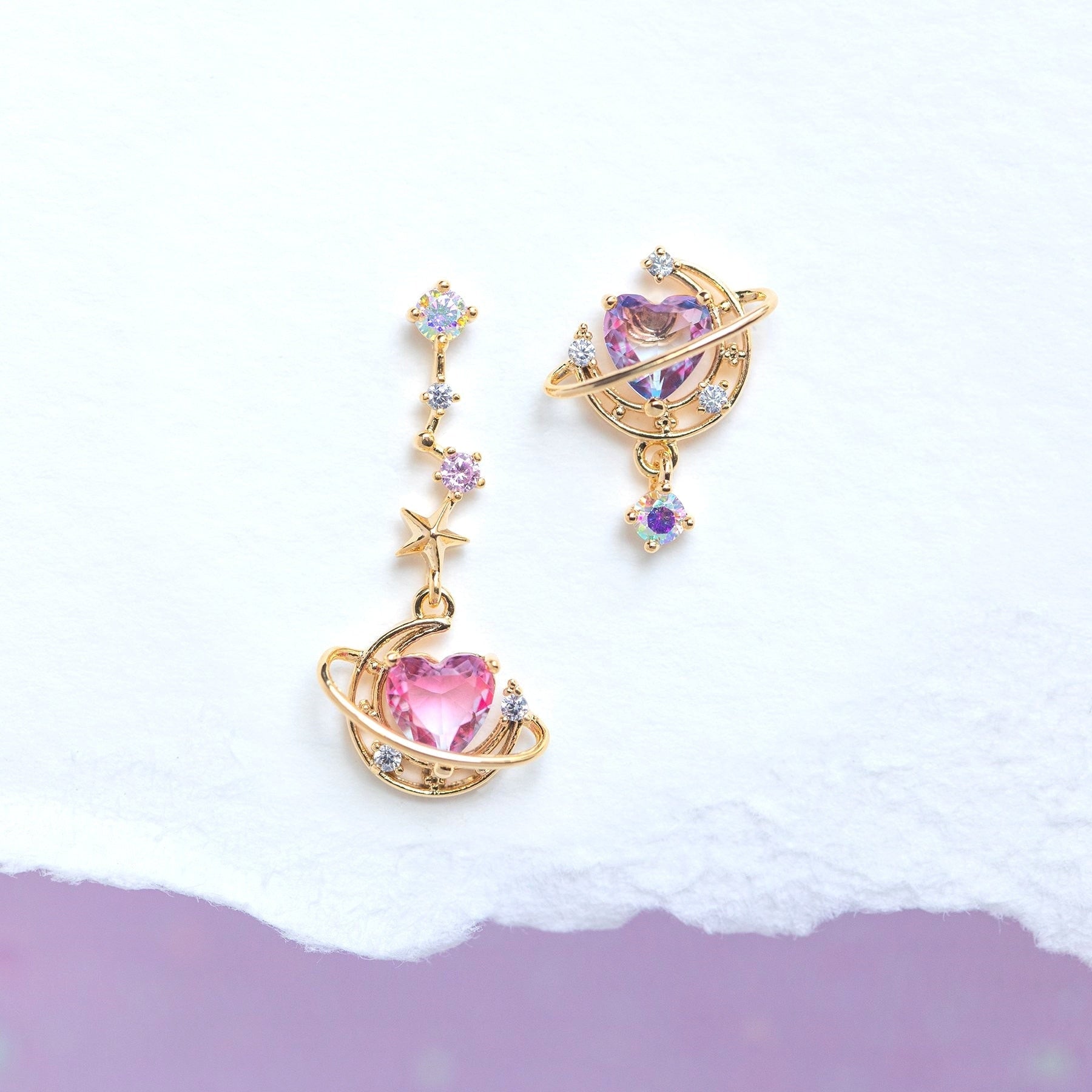 Interplanetary Love Earrings - crystal earrings, crystal jewelry, dangle earrings, drop earrings, earrings Kawaii Babe