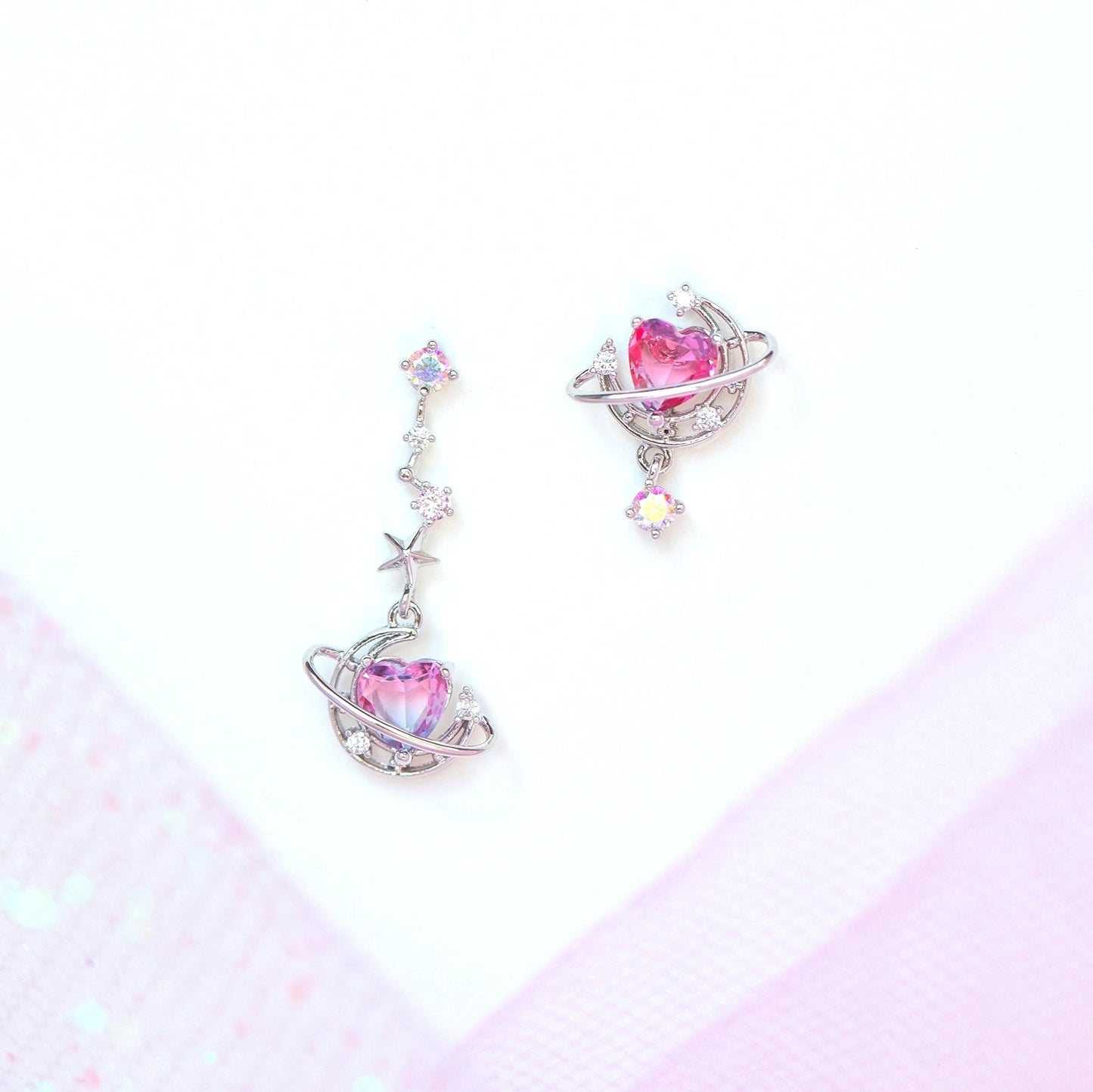 Interplanetary Love Earrings - crystal earrings, crystal jewelry, dangle earrings, drop earrings, earrings Kawaii Babe