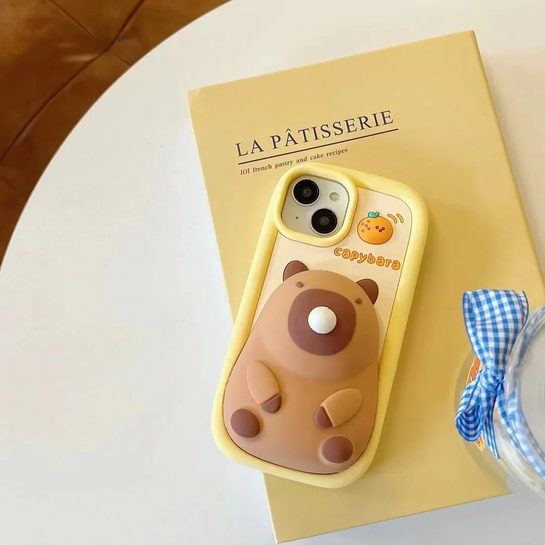Bubbles 3D iPhone Case Capybara Blowing Kawaii