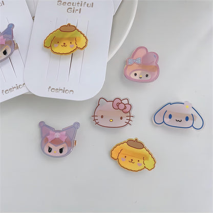 Kawaii 5 Pieces Led Flashing Cartoon Family Hair Clip Set