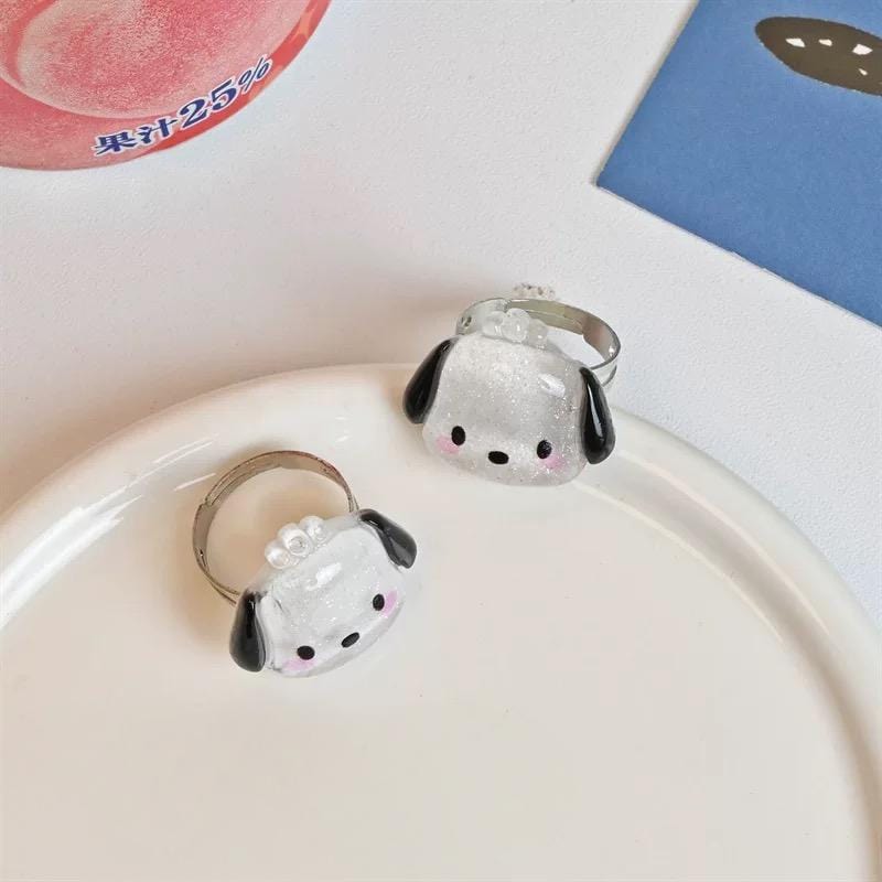 Kawaii Cartoon Resin Rings Set