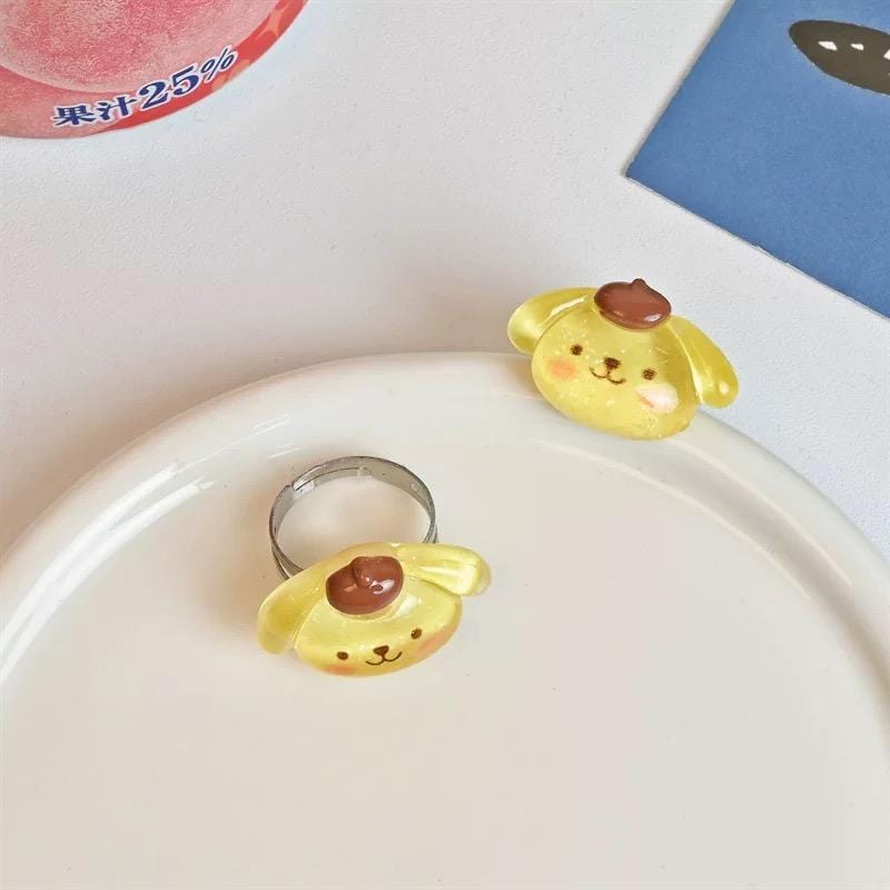 Kawaii Cartoon Resin Rings Set