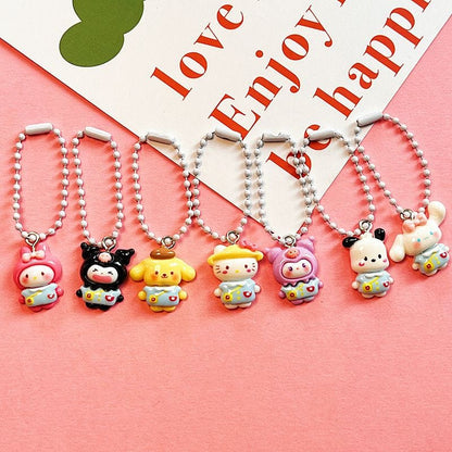 Ensemble de porte-clés figurines Kawaii 7 pièces