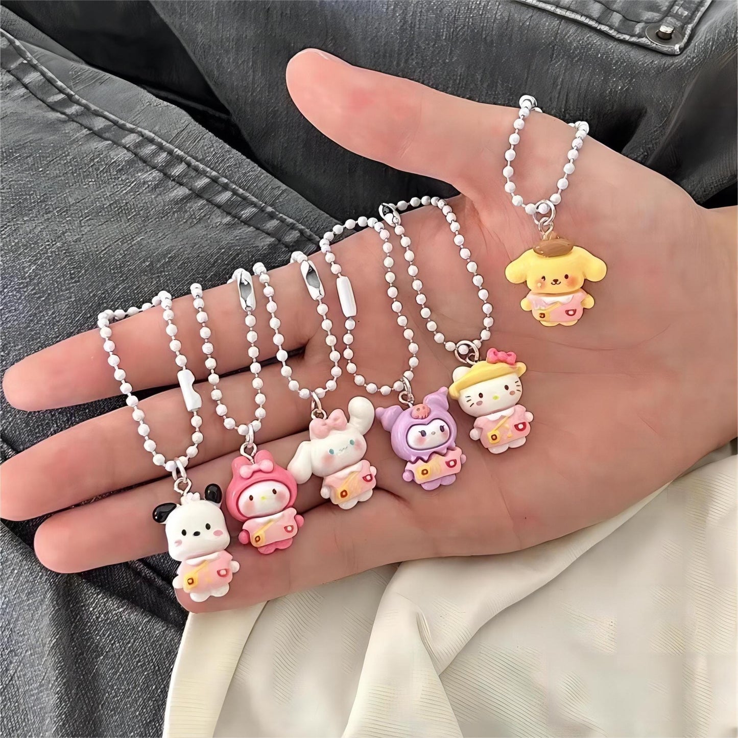 Ensemble de porte-clés figurines Kawaii 7 pièces