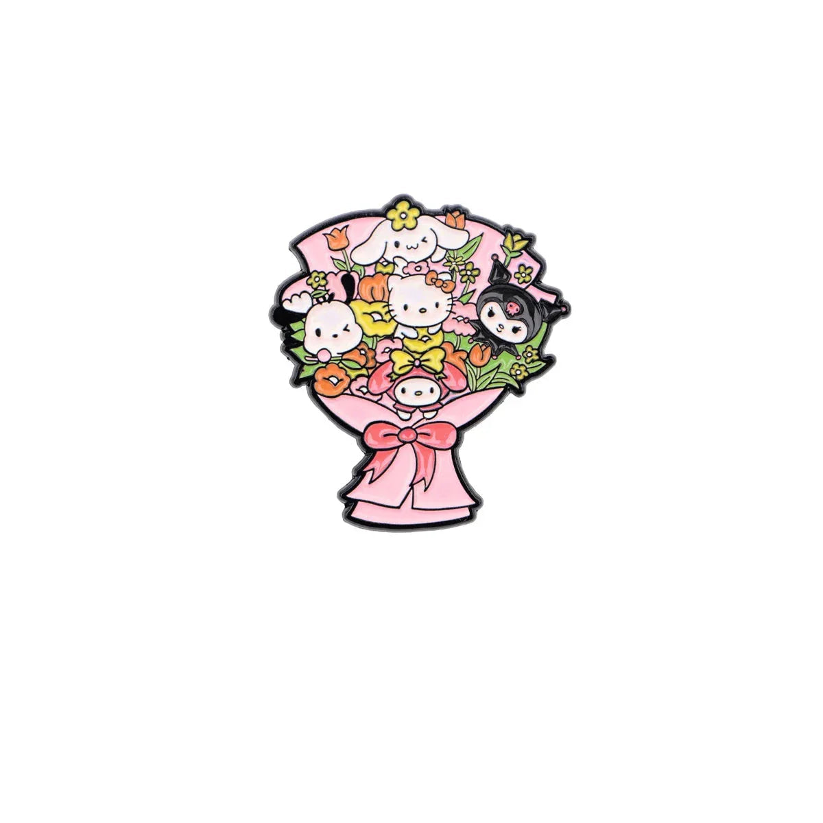 Kawaii bouquet enamel pins - brooches - enamel pins - flowers - kawaii - kuromi