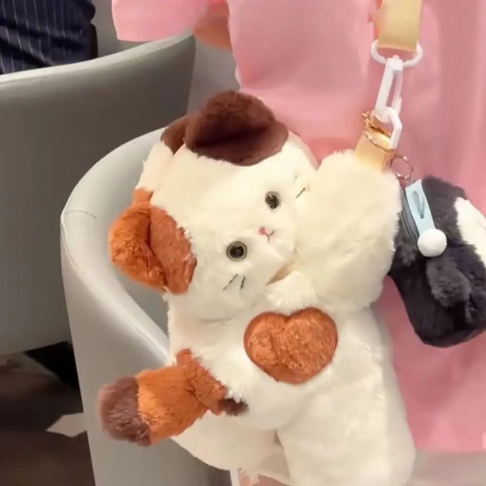 Kawaii calico kitten fanny pack bag carrying cross body