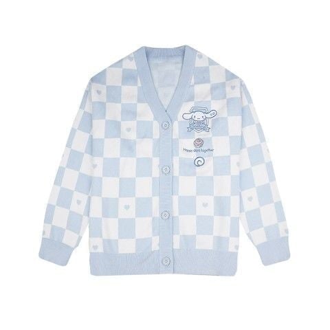 Kawaii Checkered Cardigan - brown, bunnies, bunny, cardigan, cardigans