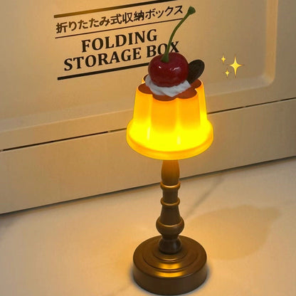 Kawaii Cherry Pudding Night Light