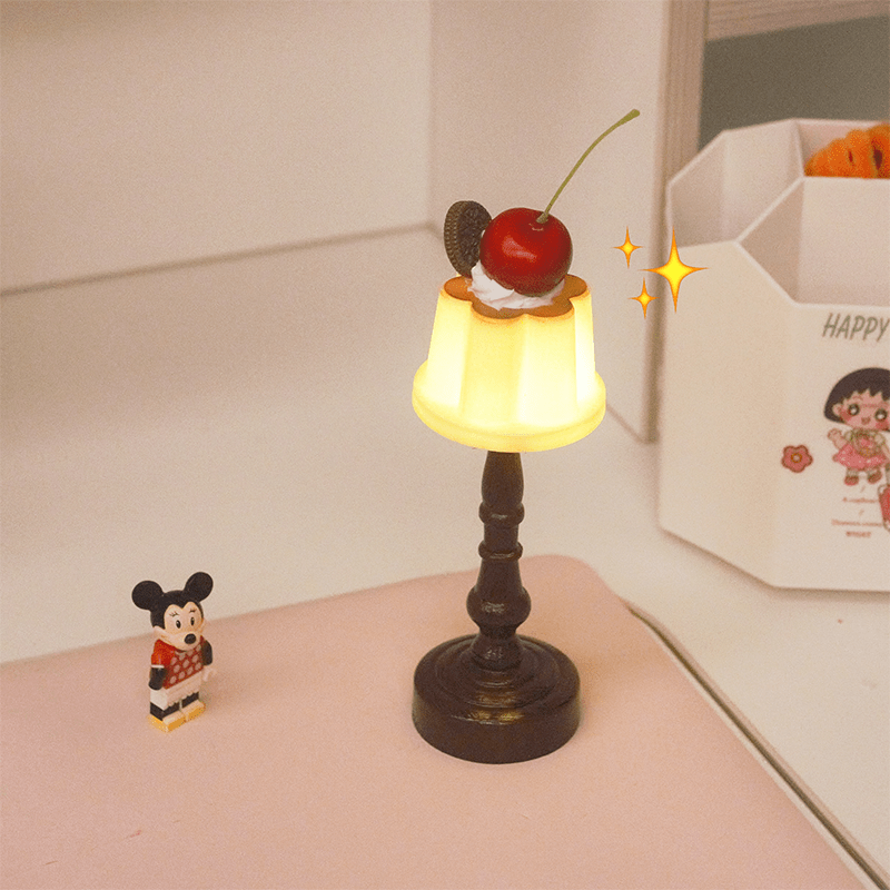 Kawaii Cherry Pudding Night Light