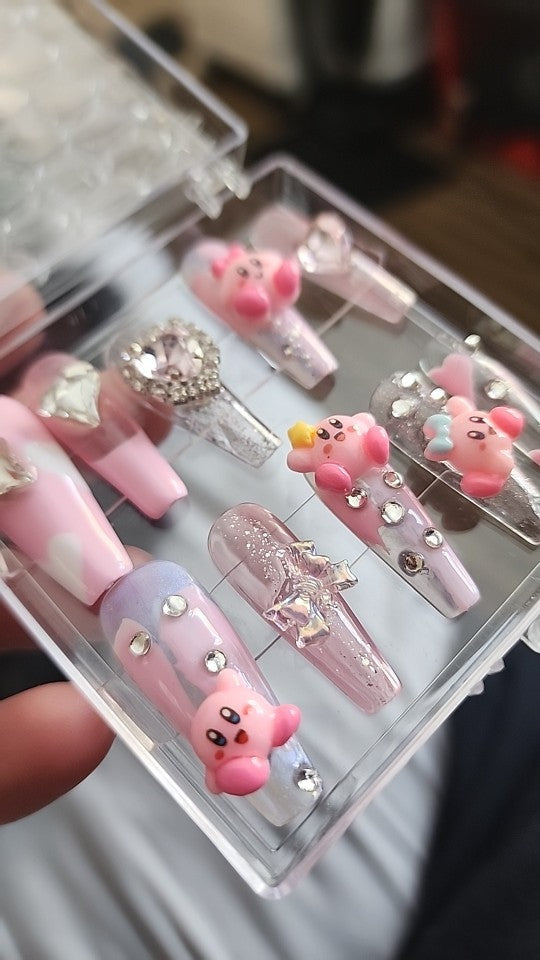 Kawaii deco press on nails - 3d - acrylic nails - fake - kawaiicore - my melody