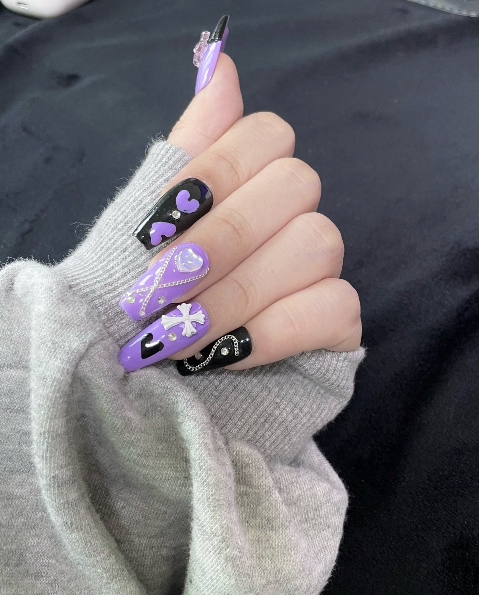 Kawaii deco press on nails - 3d - acrylic nails - fake - kawaiicore - my melody