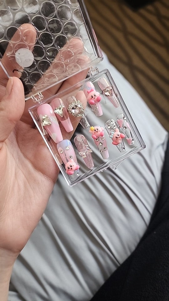 Kawaii deco press on nails - 3d - acrylic nails - fake - kawaiicore - my melody