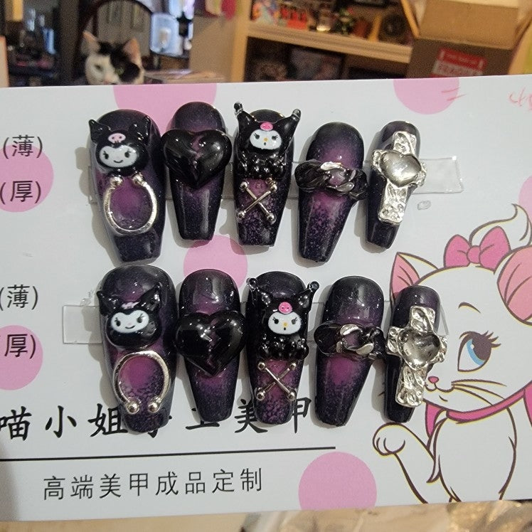 Kawaii deco press on nails - 3d - acrylic nails - fake - kawaiicore - my melody