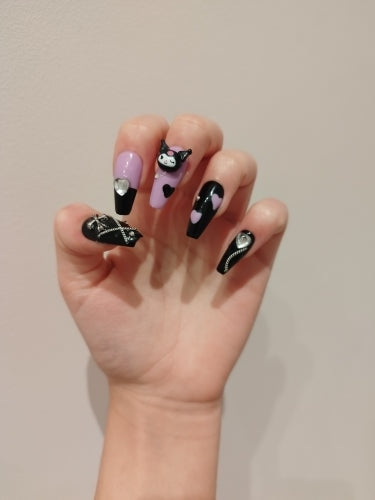 Kawaii deco press on nails - 3d - acrylic nails - fake - kawaiicore - my melody