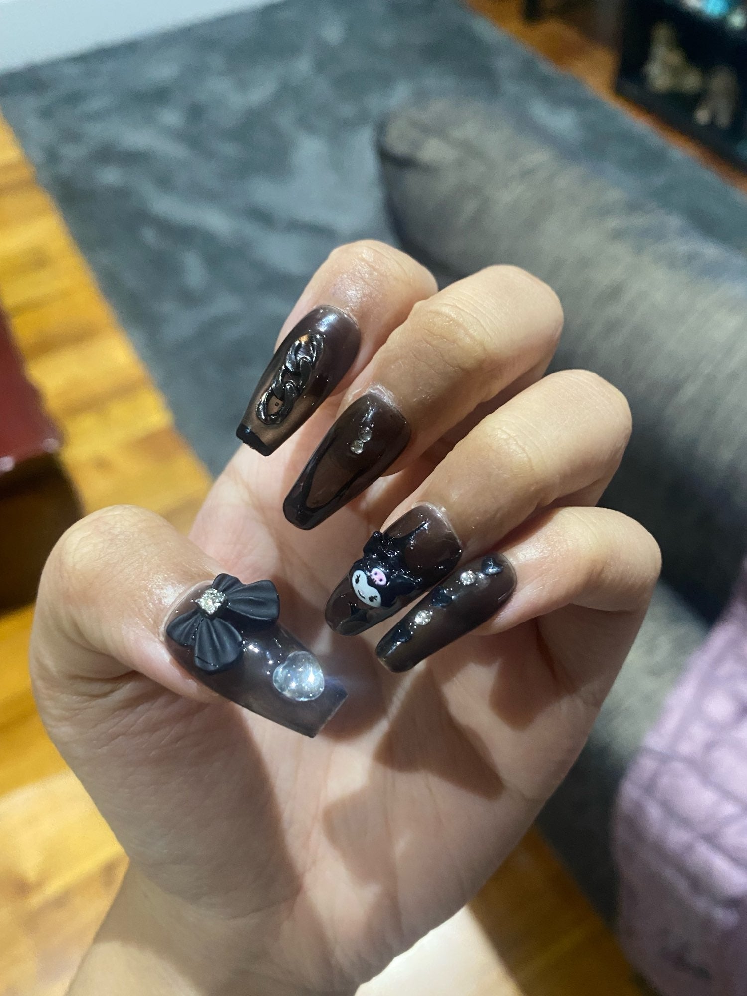 Kawaii deco press on nails - 3d - acrylic nails - fake - kawaiicore - my melody