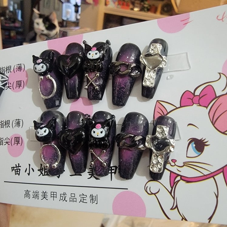 Kawaii deco press on nails - 3d - acrylic nails - fake - kawaiicore - my melody
