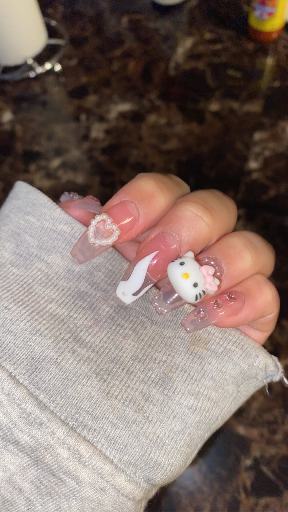 Kawaii deco press on nails - 3d - acrylic nails - fake - kawaiicore - my melody